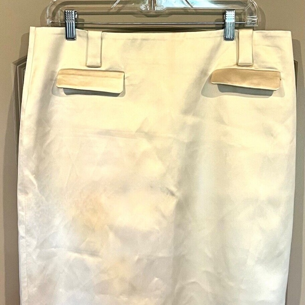 Staud cream satin long Women’s Skirt size 10